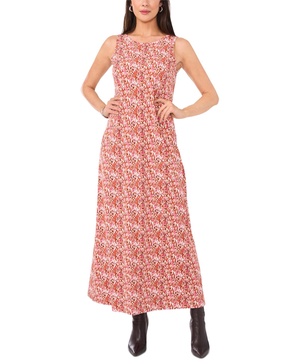 Women's Printed Keyhole Sleeveless Maxi Dress