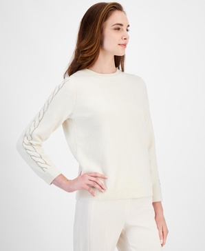Women's Embellished Cable-Knit Sweater