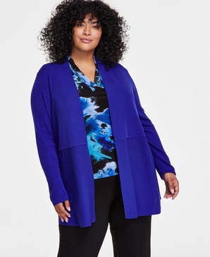 Plus Size Monterey Open-Front Cardigan