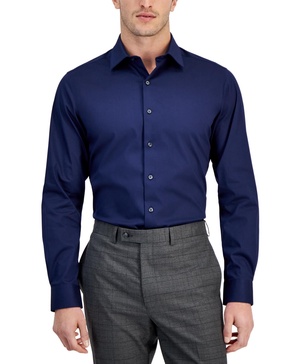 Men's Slim-Fit Temperature Regulating Dress Shirt, Created for Macy's