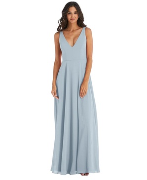 Women's Deep V-Neck Chiffon Maxi Dress