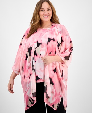 Plus Size Chiffon Kimono