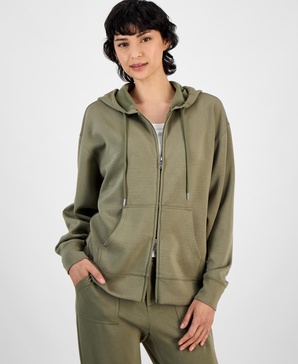 Women's Zippered Drawstring Hoodie, Exclusively at Macy's 