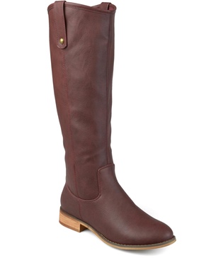 Women's Taven Extra Wide Calf Stacked Heel Western Detail Mid Shaft Boots