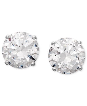Cubic Zirconia Stud Earrings in 14k White Gold