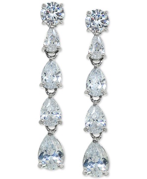 Cubic Zirconia Drop Earrings in Sterling Silver, Created for Macy's