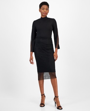 Women's Embellished Pull-On Midi Skirt 