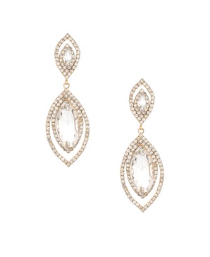 Timeless Crystal Dangle Earrings in 18K Gold Plating
