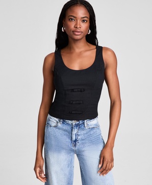 Women's Bow-Trim Sleeveless Top, Exclusively at Macy's