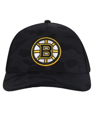 Men's Black Boston Bruins Valin Camo Super Tech Vented Adjustable Hat