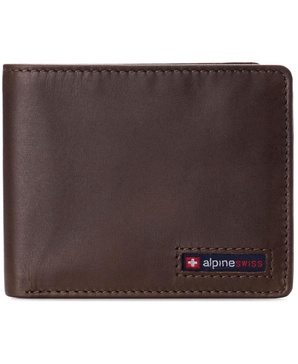 Men's Leather RFID Bifold Wallet 2 ID Windows Divided Bill Section