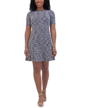 Petite Bouclé Short-Sleeve Mini Dress