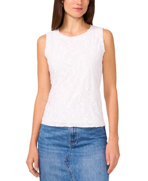 Women's Textured Keyhole Back Sleeveless Top