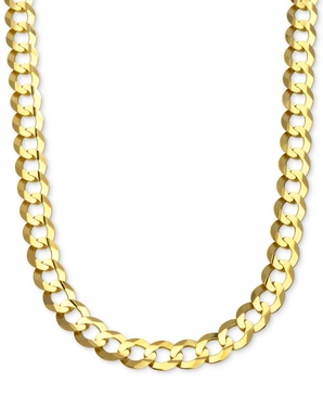 22" Curb Link Chain Necklace (10mm) in Solid 10k Gold