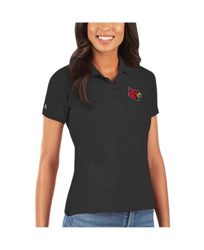Women's Black Louisville Cardinals Legacy Pique Polo