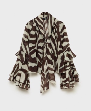 Women's Flared Sleeves Printed Blouse