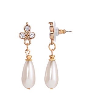 Imitation Pearl Crystal Drop Earrings