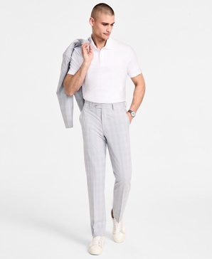 Men's Slim-Fit Plaid Suit Pants, Created for Macy's