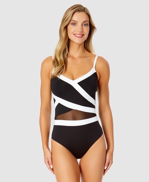 Women's Mesh-Inset One-Piece Swimsuit