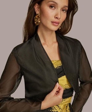 Women's Open-Front Long-Sleeve Shrug 