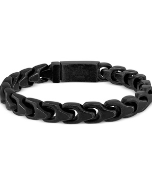 Men's Link Bracelet in Black-Plated Stainless Steel