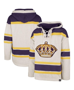 Men's Oatmeal Los Angeles Kings Rockaway Lacer Pullover Hoodie