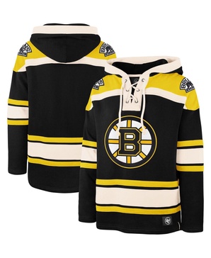 Men's Black, Gold Boston Bruins Superior Lacer Pullover Hoodie