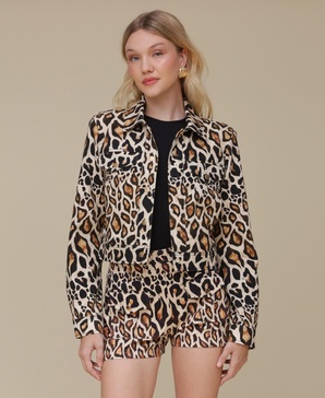Women's Cotton Cropped Printed Jacket