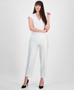 Women's Stretch-Crepe Mid-Rise Slim Ankle Pants, Regular & Petite Sizes