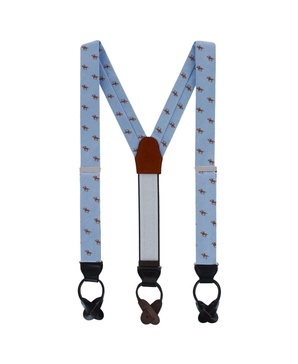 Men's Down The Stretch Racehorse Linen Blend Button End Suspenders