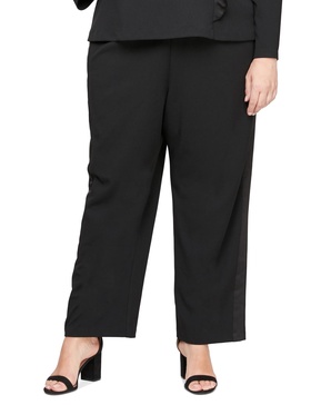 Plus Size Satin Tuxedo Stripe Pants