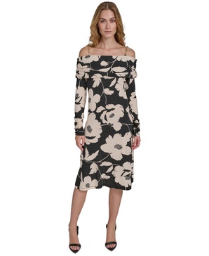 Women's Floral Off-The-Shoulder Chain-Strap Dress