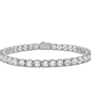 Men's White Topaz Icon Tennis Bracelet (1/10 ct. t.w.) in Sterling Silver