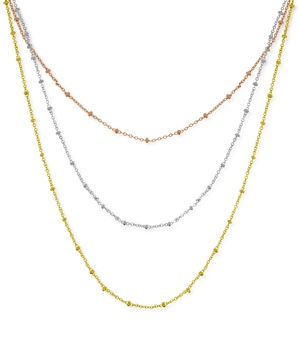 Silver Plated Beaded 18" Layered Necklace