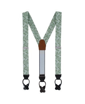 Men's Nohea Palm Tree Linen Blend Novelty Button End Suspenders