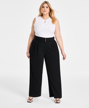 Trendy Plus Size Wide-Leg Pants, Exclusively at Macy's