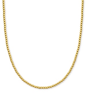 Polished Bead Link Chain Necklace 16" + 2" extender, 18k gold-plated sterling silver Exclusively at Macy's