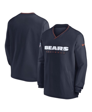 Men's Navy Chicago Bears Sideline Pullover Wind Shirt