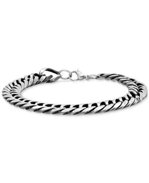 Men's Silver-Tone Cuban Link Chain Bracelet