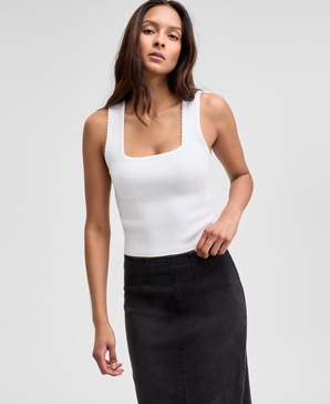 Women's Scalloped-Edge Sweater Tank Top