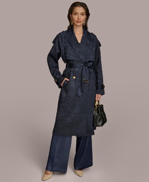 Women's Crinkle Satin Trench Coat