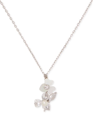 Mixed Stone Flower Pendant Necklace, 16" + 3" extender