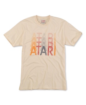 Men's and Women's Cream Distressed Atari Vintage-Like Fade T-shirt