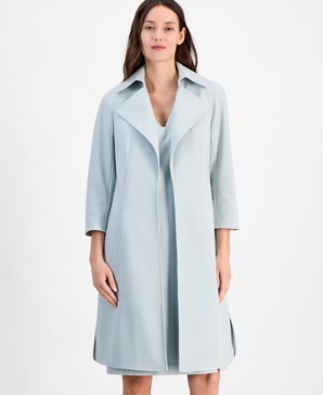 Women's Stretch Wide-Collar Open-Front Long Jacket