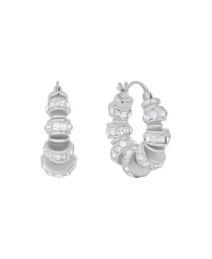 Clear Crystal Click Top Hoop Earrings