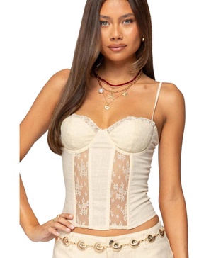 Women's Avena Linen Look Lacey Corset