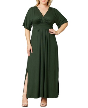 Plus Size Vienna Kimono Sleeve Long Maxi Dress