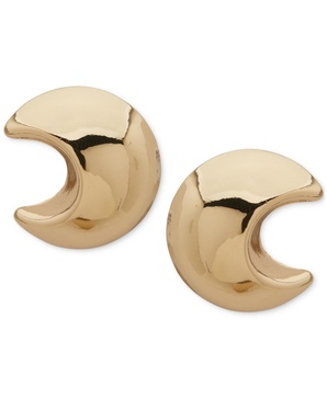 Gold-Tone Puffy Large Dome Button Clip Earrings