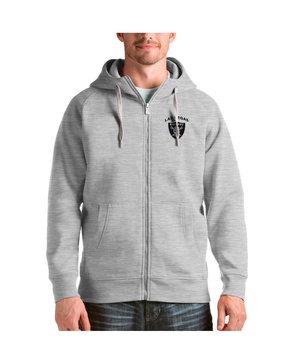 Men's Heather Gray Las Vegas Raiders Victory Full-Zip Hoodie