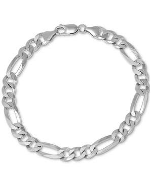 Men’s Figaro Link Chain Bracelet in 18k Gold-Plated Sterling Silver or Sterling Silver
